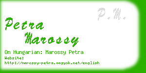 petra marossy business card